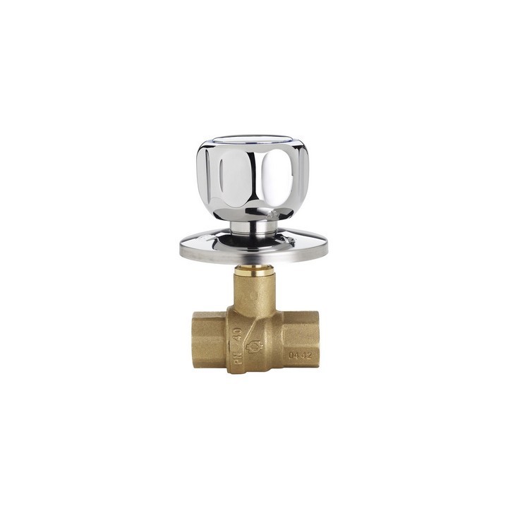 VALVOLA A SFERA DA INCASSO FF CON MANIGLIA E ROSONE 1/2" DN 15 PN 40