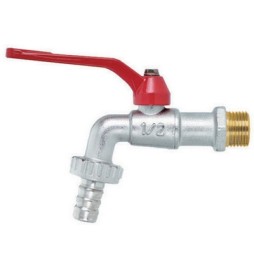 RUBINETTO A SFERA CON PORTAGOMMA E LEVA ROSSA 1/2" F-BRICO