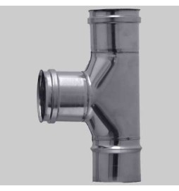 RACCORDO A TEE INOX F-F-M MONOPARETE - Ø 80