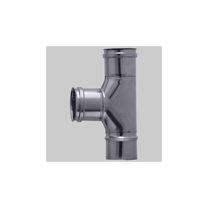 RACCORDO A TEE INOX F-F-M MONOPARETE - Ø 80