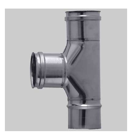 RACCORDO A TEE INOX F-F-M MONOPARETE - Ø 100