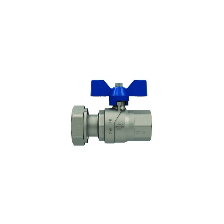 VALVOLA A SFERA P.T. CON FARFALLA EVOLUTION FEMMINA-DADO GIREVOLE 3/4x3/4 DN 20 PN 40