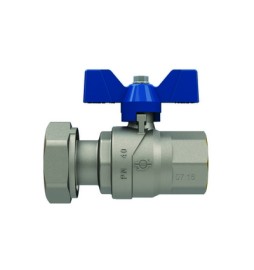 VALVOLA A SFERA P.T. CON FARFALLA EVOLUTION FEMMINA-DADO GIREVOLE 3/4x1 DN 20...