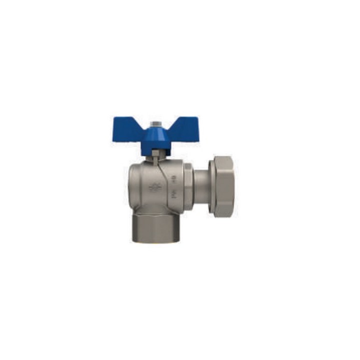 VALVOLA A SFERA CON FARFALLA A SQUADRA EVOLUTION FEMMINA DADO GIREVOLE 3/4" x 1" DN 20 PN 40