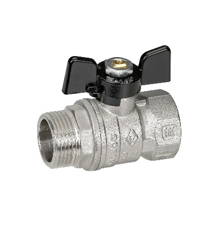 VALVOLA A SFERA MF CON FARFALLA 1"1/4 DN 32 PN 20