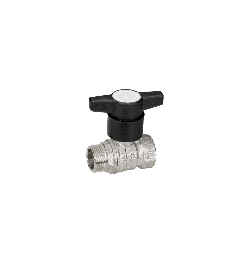 VALVOLA A SFERA MASCHIO/FEMMINA CON PROLUNGA NYLON 1/2" DN 14 PN 40
