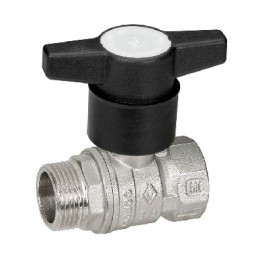 VALVOLA A SFERA MASCHIO/FEMMINA CON PROLUNGA NYLON 3/4" DN 18 PN 25