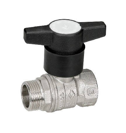 VALVOLA A SFERA MASCHIO/FEMMINA CON PROLUNGA NYLON 3/4" DN 18 PN 25