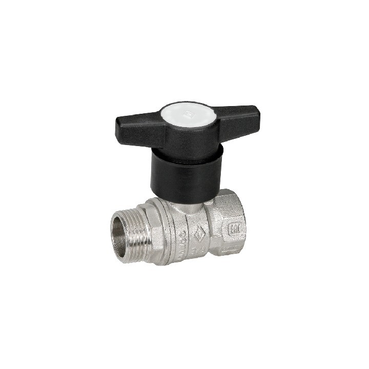 VALVOLA A SFERA MASCHIO/FEMMINA CON PROLUNGA NYLON 3/4" DN 18 PN 25
