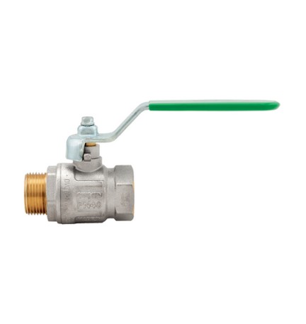 VALVOLA A SFERA IDEAL DVGW MF CON LEVA PIATTA PASSAGGIO TOTALE 3/4" (DN 20) 40 bar / 580 psi