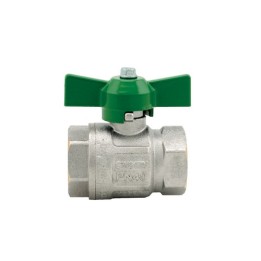 VALVOLA A SFERA IDEAL DVGW FF PASSAGGIO TOTALE CON FARFALLA 3/4" (DN 20) 40 bar / 580 psi