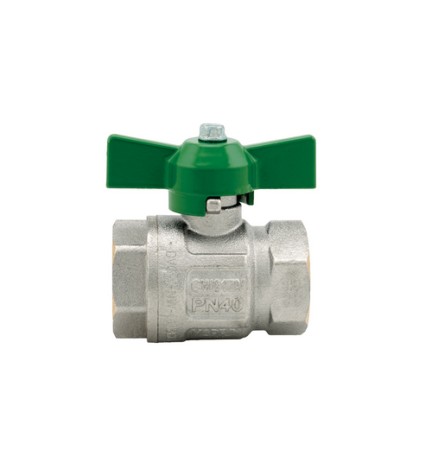VALVOLA A SFERA IDEAL DVGW FF PASSAGGIO TOTALE CON FARFALLA 3/4" (DN 20) 40 bar / 580 psi