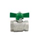 VALVOLA A SFERA IDEAL DVGW FF PASSAGGIO TOTALE CON FARFALLA 3/4" (DN 20) 40 bar / 580 psi