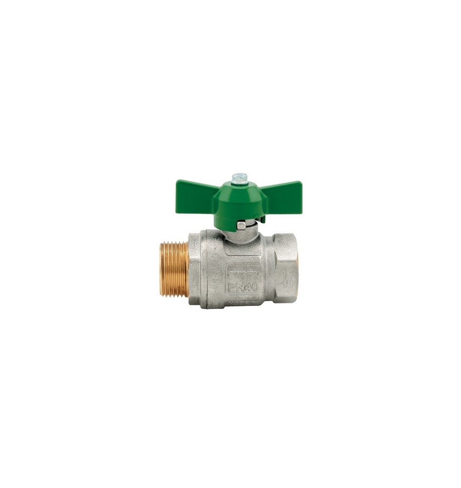 VALVOLA A SFERA IDEAL DVGW MF PASSAGGIO TOTALE CON FARFALLA 1/2" (DN 15) 50 bar / 725 psi