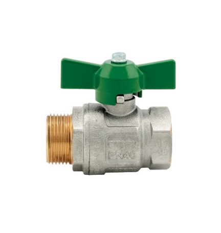 VALVOLA A SFERA IDEAL DVGW MF PASSAGGIO TOTALE CON FARFALLA 1/2" (DN 15) 50 bar / 725 psi