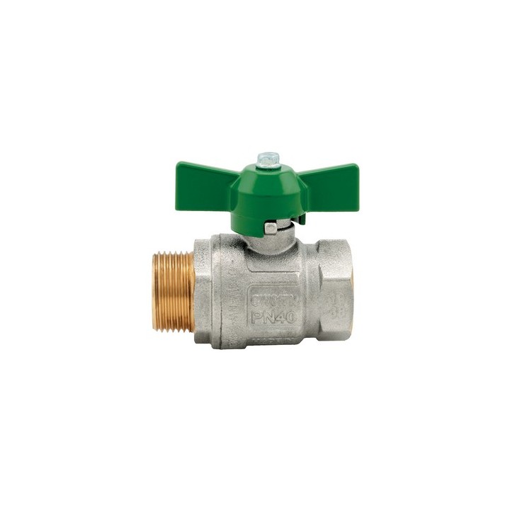 VALVOLA A SFERA IDEAL DVGW MF PASSAGGIO TOTALE CON FARFALLA 3/4" (DN 20) 40 bar / 580 psi