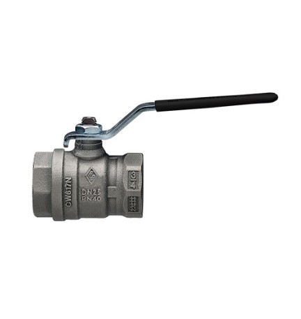 VALVOLA A SFERA A PASSAGGIO TOTALE FF LEVA ACCIAIO JUNIOR-SFER 1" DN 25 PN 40