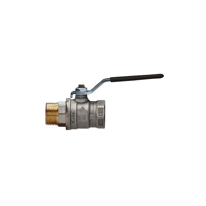 VALVOLA A SFERA A PASSAGGIO TOTALE MF LEVA ACCIAIO JUNIOR SFER 1/2 DN 15 PN 40
