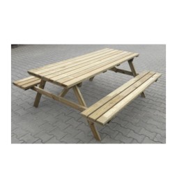 SET BIRRERIA PICNIC LEGNO IMPREGN 180X160XH71CM