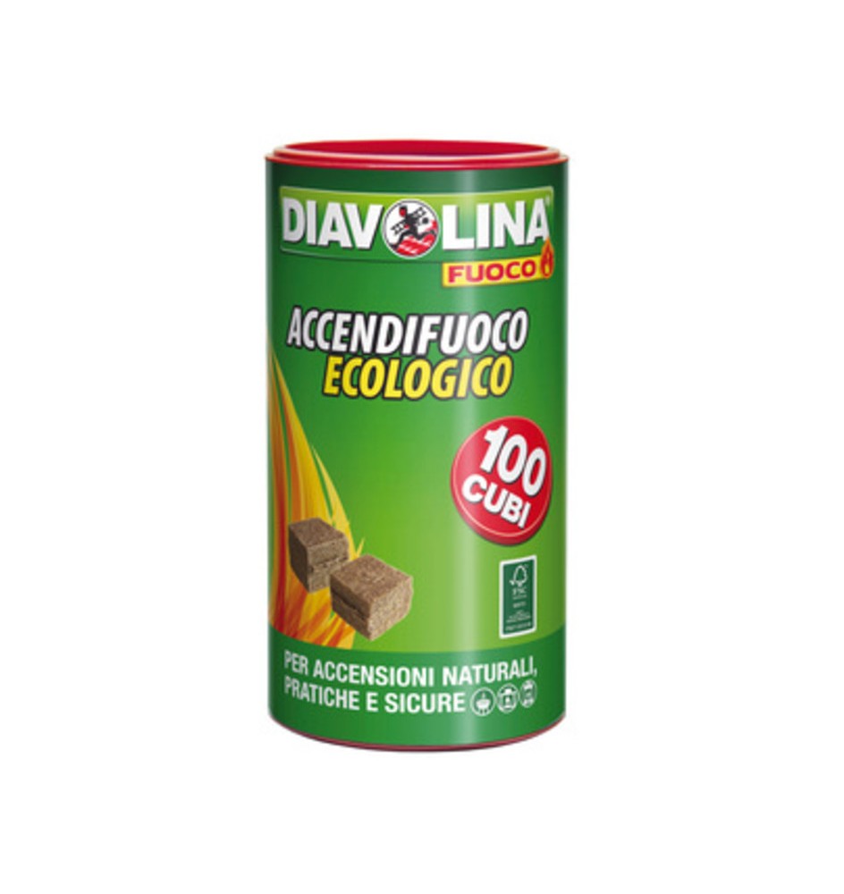 ACCENDIFUOCO 100 CUBI DIAVOLINA ECOLOGICO 15317