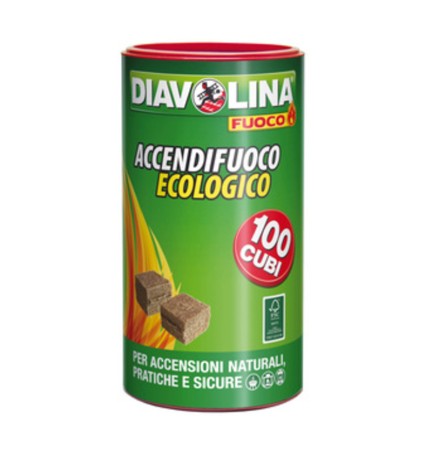 ACCENDIFUOCO 100 CUBI DIAVOLINA ECOLOGICO 15317
