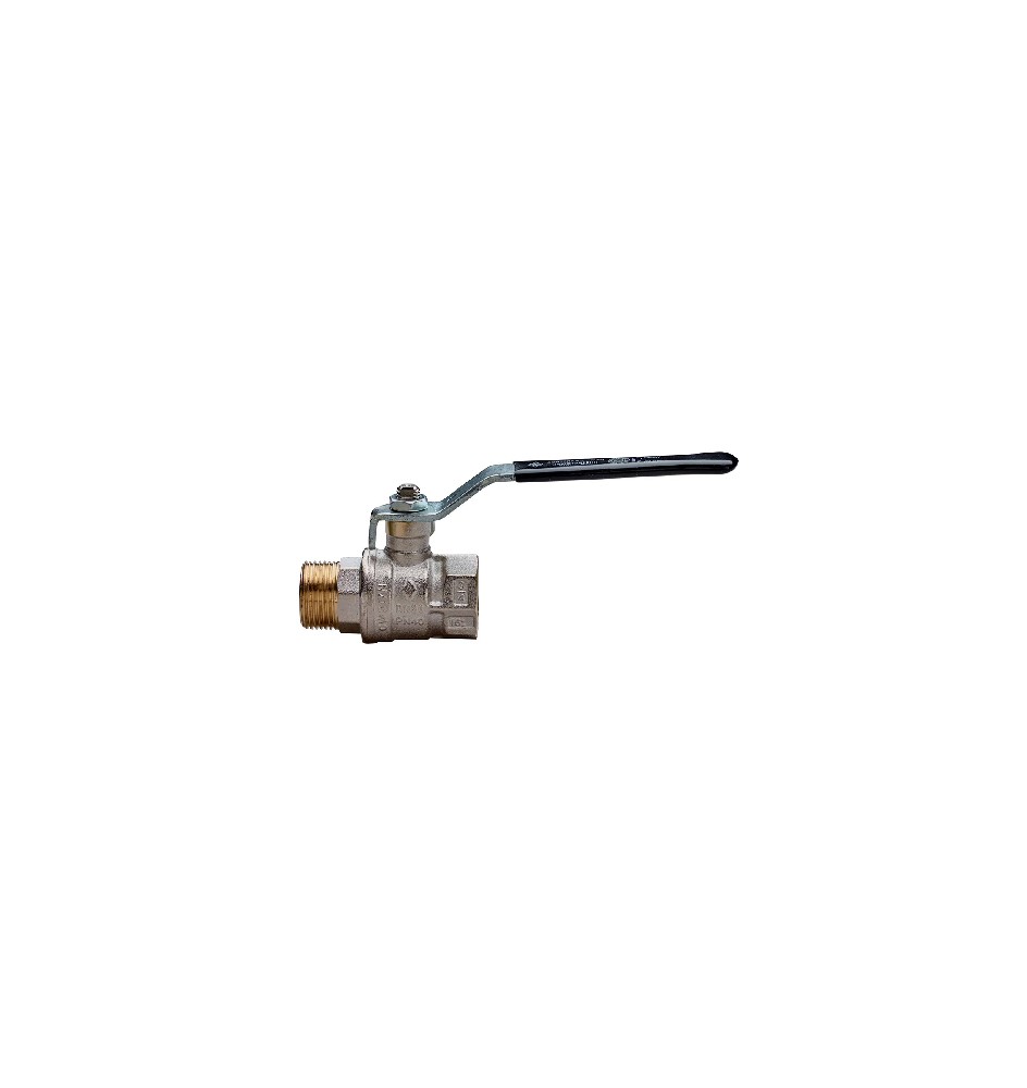 VALVOLA A SFERA A PASSAGGIO TOTALE MF LEVA ACCIAIO 1"1/2 DN 40 PN 40