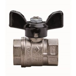 VALVOLA A SFERA A PASSAGGIO TOTALE FILETTATURA FF CON FARFALLA 1/2" DN 15 PN 50