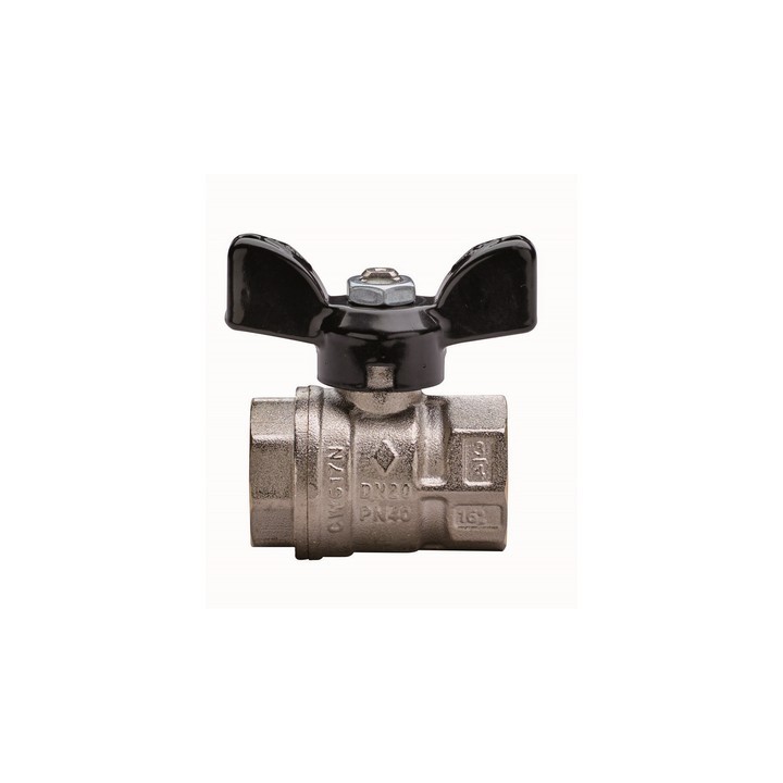 VALVOLA A SFERA A PASSAGGIO TOTALE FILETTATURA FF CON FARFALLA 1/2" DN 15 PN 50