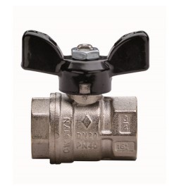 VALVOLA A SFERA A PASSAGGIO TOTALE FILETTATURA FF CON FARFALLA 1" DN 25 PN 40