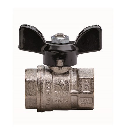 VALVOLA A SFERA A PASSAGGIO TOTALE FILETTATURA FF CON FARFALLA 1" DN 25 PN 40