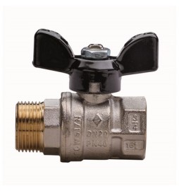VALVOLA A SFERA A PASSAGGIO TOTALE FILETTATURA MF CON FARFALLA 1/2" DN 15 PN 50