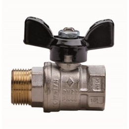 VALVOLA A SFERA A PASSAGGIO TOTALE FILETTATURA MF CON FARFALLA 3/4" DN 20 PN 40