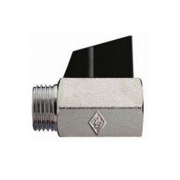 VALVOLA A SFERA FILETTATURA MF SABBIATA E CROMATA CON MANIGLIA 3/8" DN 10 PN 10