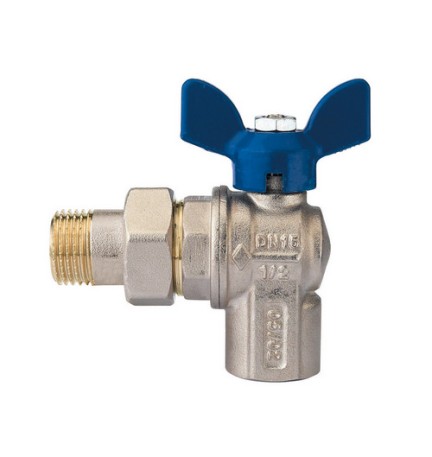 VALVOLA A SFERA A SQUADRA PER COLLETTORI CON FARFALLA IN ALLUMINIO BLU 3/4" DN 20 PN 30