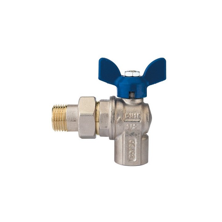 VALVOLA A SFERA A SQUADRA PER COLLETTORI CON FARFALLA IN ALLUMINIO BLU 3/4" DN 20 PN 30