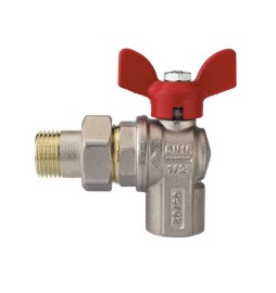 VALVOLA A SFERA A SQUADRA PER COLLETTORI CON FARFALLA ALLUMINIO ROSSA 3/4" DN 20