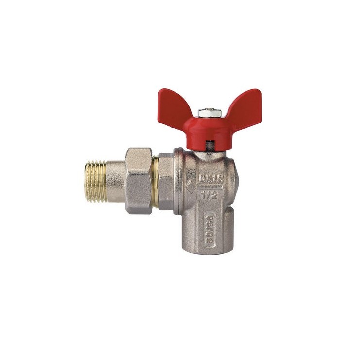 VALVOLA A SFERA A SQUADRA PER COLLETTORI CON FARFALLA ALLUMINIO ROSSA 1" DN 25