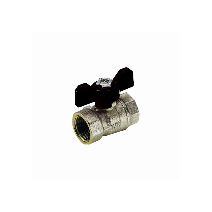 VALVOLA A SFERA FF MISTRAL A PASSAGGIO STANDARD CON FARFALLA 1"1/4 DN 30 PN 25