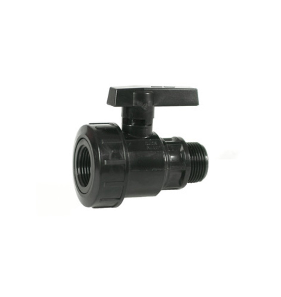 RACCORDO PVC VALVOLA A SFERA MAS/FEM 1*