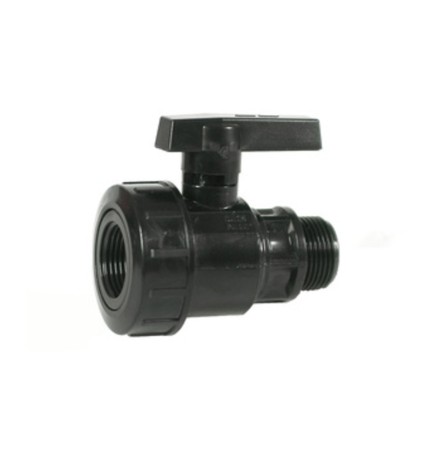 RACCORDO PVC VALVOLA A SFERA MAS/FEM 1*