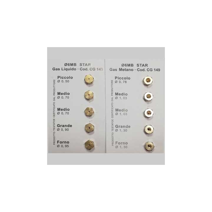 SET 5 UGELLI GAS PER CUCINA - Mtn