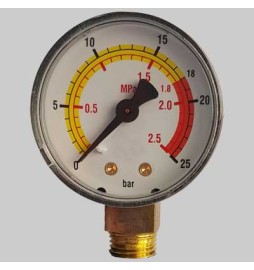 MANOMETRO Ø 50 ATTACCO RADIALE G 1/4 - Scala 0÷6 Bar