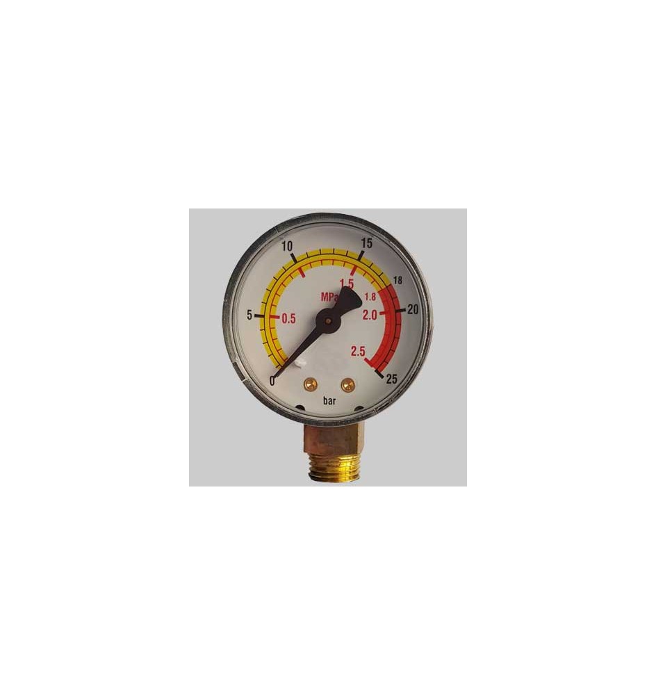 MANOMETRO Ø 50 ATTACCO RADIALE G 1/4 - Scala 0÷6 Bar