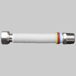 FLESSIBILE INOX ACQUA-GAS RIVESTITO BIANCO - MF 1/2 100-200