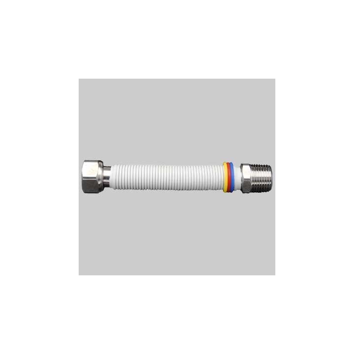 FLESSIBILE INOX ACQUA-GAS RIVESTITO BIANCO - MF 1/2 100-200