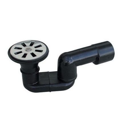 SIFONE DOCCIA PEHD NERO SALDABILE CON USCITA DIAM.40 VALSIR Ingr. 80