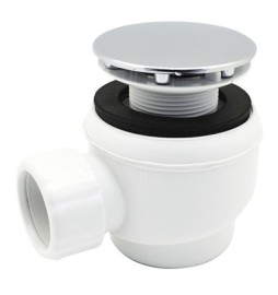 PILETTA SIFOIDE PER DOCCIA ATTACCO UNIVERSALE CROMATA PIASTRA ABS D.40 Diam....