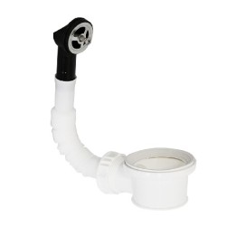 PILETTA PASSANTE CON TROPPOPIENO TONDO PER LAVABO INOX Diam. 55 mm