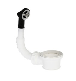 PILETTA PASSANTE CON TROPPOPIENO TONDO PER LAVABO INOX Diam. 55 mm