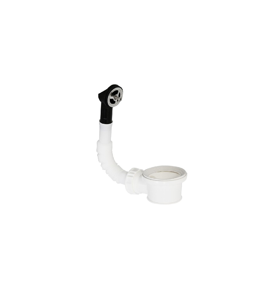 PILETTA PASSANTE CON TROPPOPIENO TONDO PER LAVABO INOX Diam. 55 mm